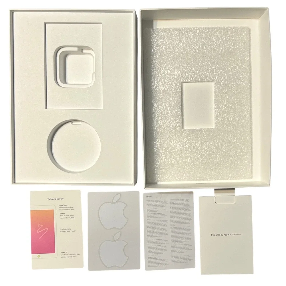 iPad‎ 6th Gen Gold Empty Box Only Original Apple Packaging Inserts Stickers - Picture 5 of 5